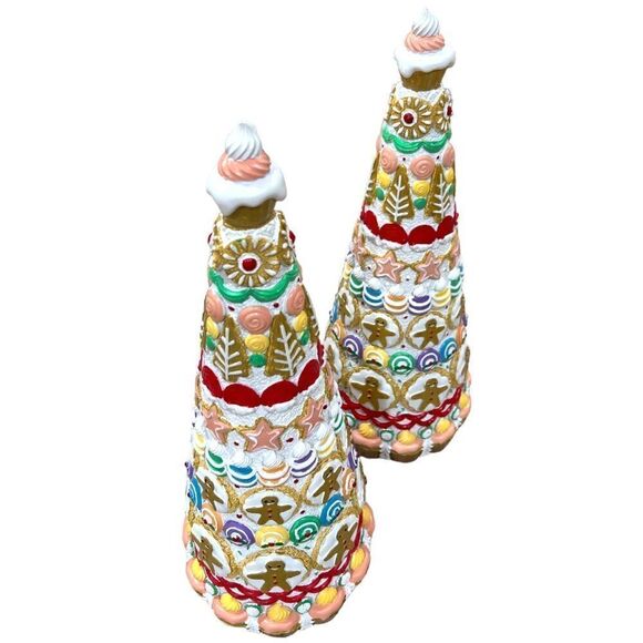 A Pair of Gingerbread Sweet Treat Decorative Tree 17” Tall - Picture 3 of 3